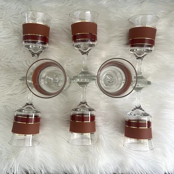Vintage 70s Libbey goblet 8 piece glassware set - Picture 5 of 9